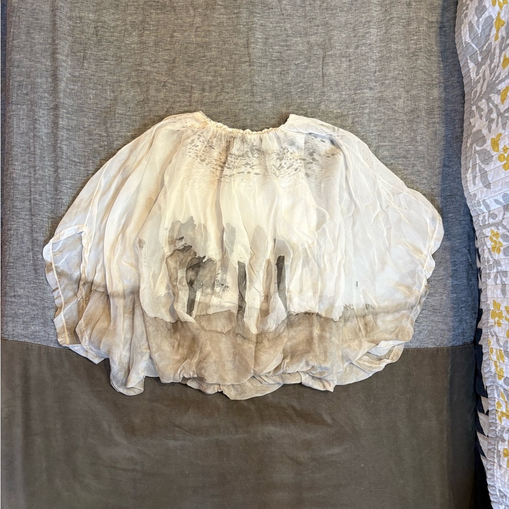 Silk Blend Italian Blouse Poncho Style Top